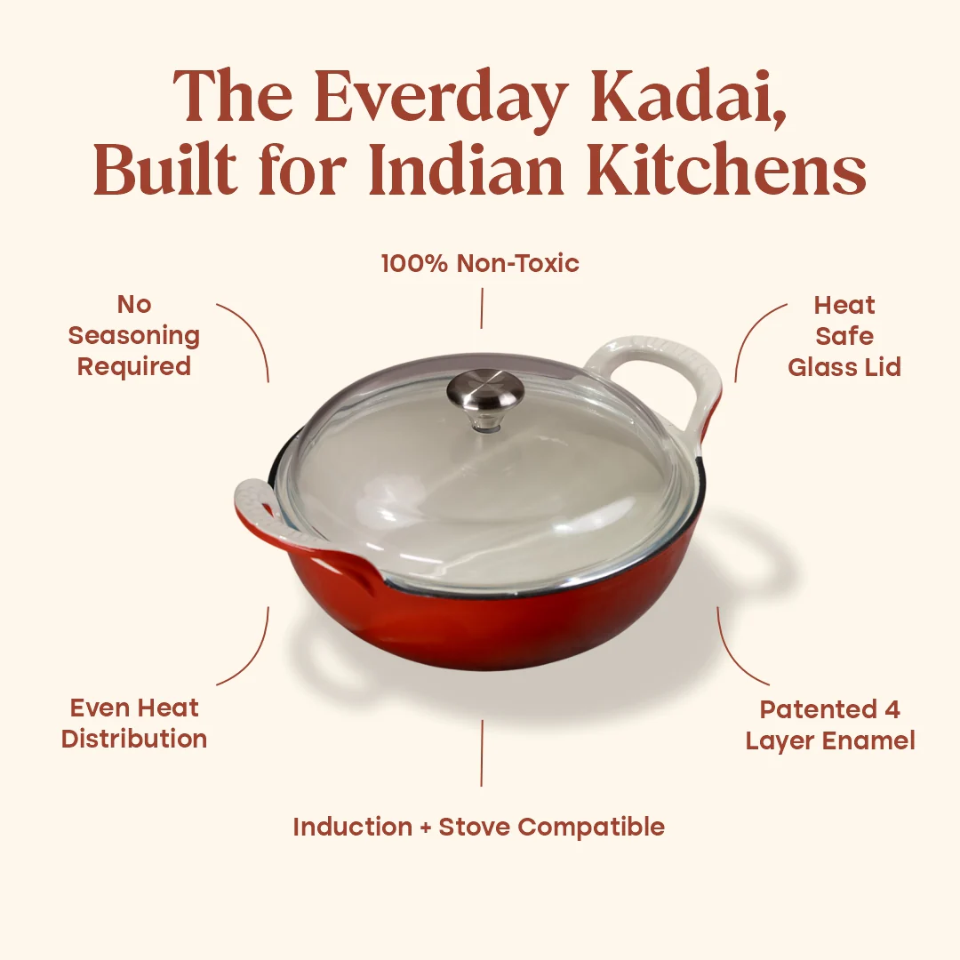 No. 10 Enamel Cast Iron Kadai (3L) - Image 10