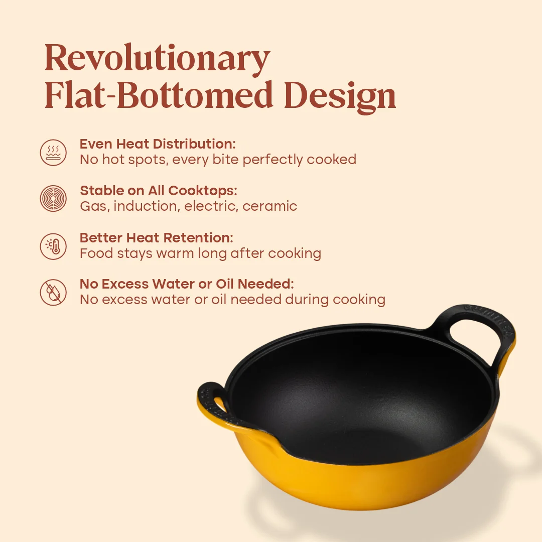 No. 10 Enamel Cast Iron Kadai (3L) - Image 15