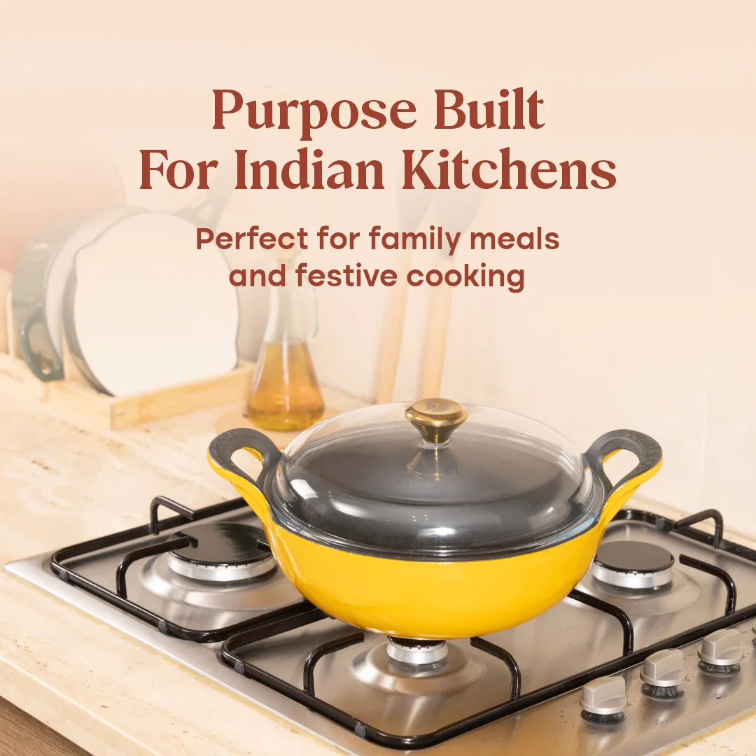 No. 10 Enamel Cast Iron Kadai (3L) - Image 16