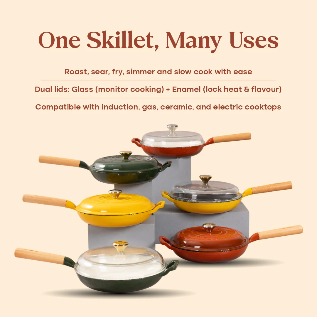 No. 10 Enamel Cast Iron Pan (26cm) - Image 12