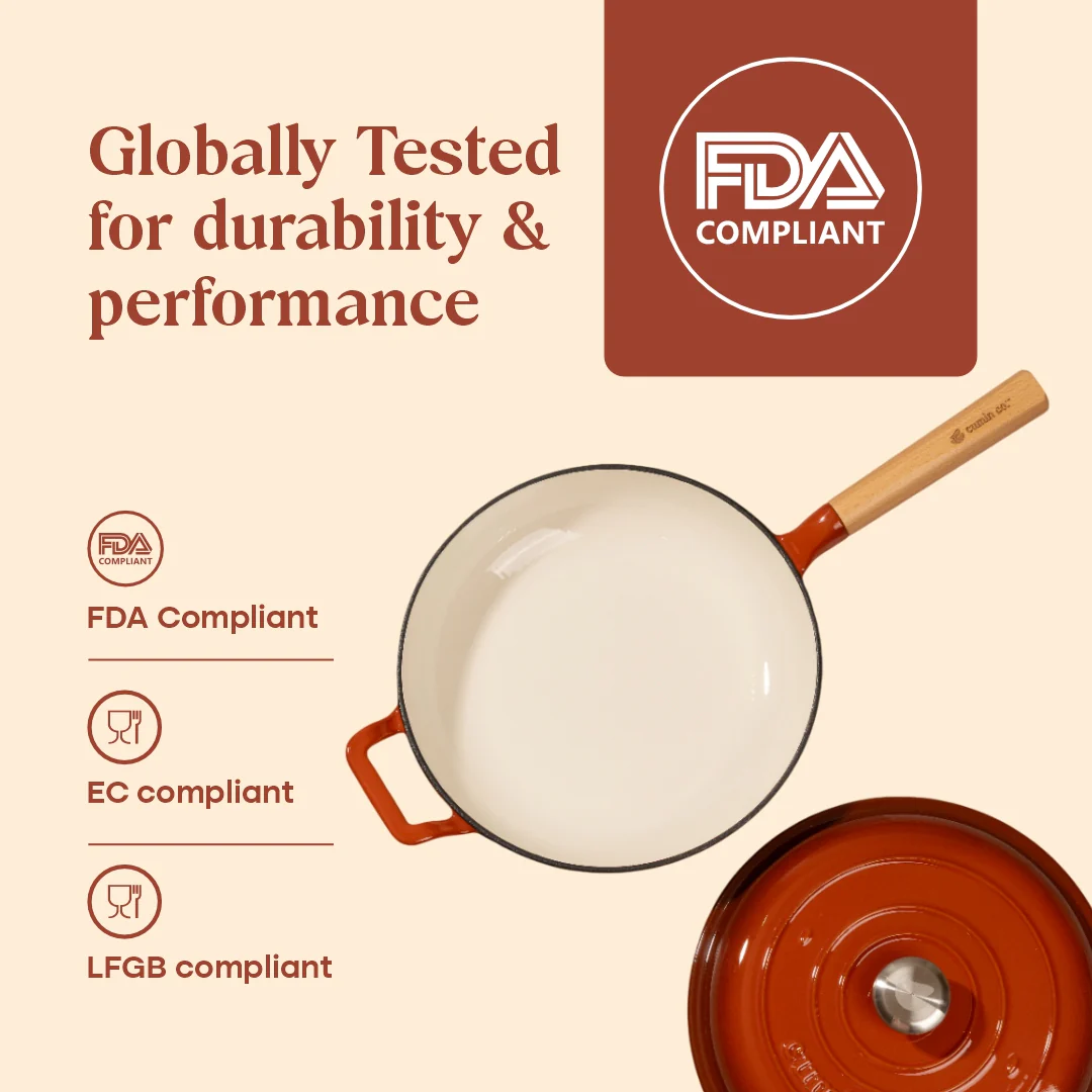 No. 10 Enamel Cast Iron Pan (26cm) - Image 7