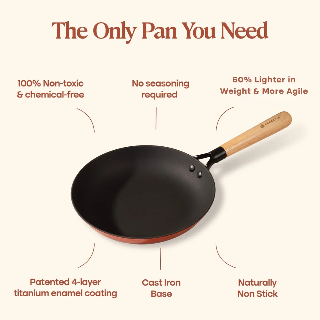 No. 9 Enamel Cast Iron Pan LITE (24cm) - Image 10