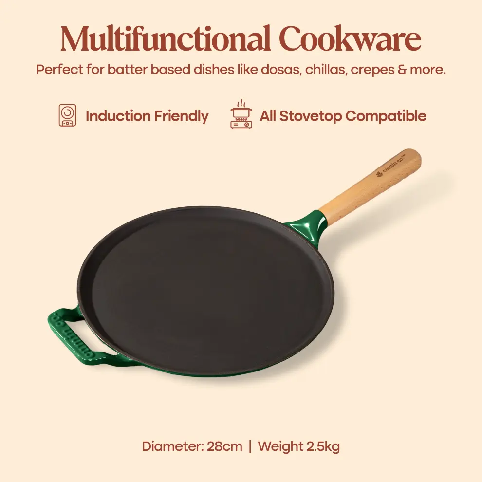 No. 11 Enamel Cast Iron Dosa Tawa (28cm) - Image 10