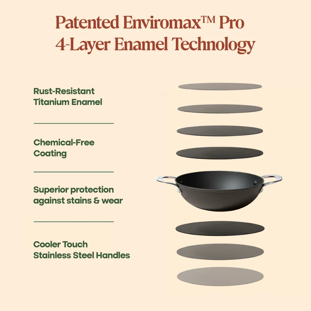 No. 11 Enamel Cast Iron Kadai LITE (3.9L) - Image 21