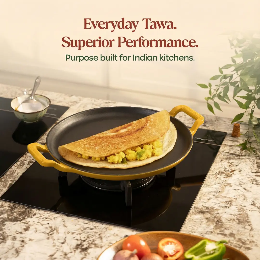 No. 12 Enamel Cast Iron Dosa Tawa (30cm) - Image 16