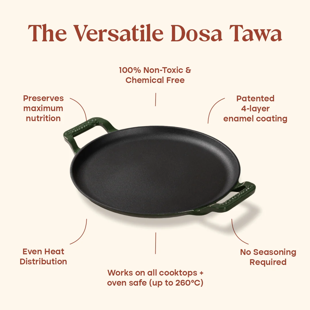 No. 12 Enamel Cast Iron Dosa Tawa (30cm) - Image 9