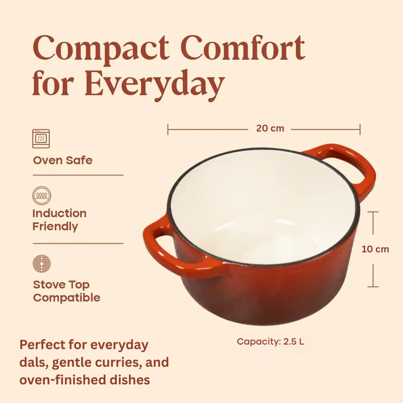 No. 8 Enamel Cast Iron Dutch Oven (2.5L) - Image 12